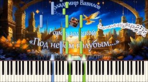 Город золотой / «Под небом голубым...» (piano tutorial) [НОТЫ + MIDI