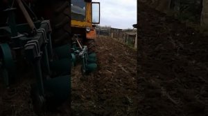 Пахота Т-25 с китайским плугом 3*20