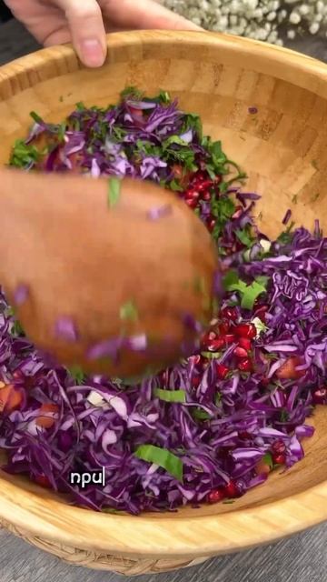 Салат из красной капусты, помидора, огурца и граната р? смотреть онлайн