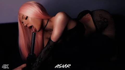 SOLY ASMR - LICKING LONG MIC VIEW FROM ABOVE MOUTH SOUNDS KISSES FABRIC SCRATCHING