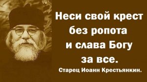Неси свой крест без ропота и слава Богу за все. Из писем старца Иоанна Крестьянкина.