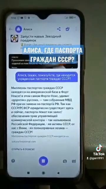 ☝️🤔Алиса отвечает! Паспорта СССР захвачены... "РФ" - н? смотреть онлайн