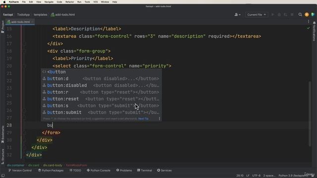 13. FastAPI Full Stack - Add New Todo смотреть онлайн