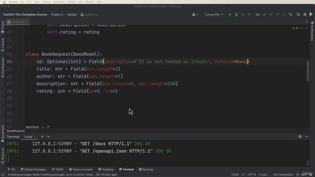 8. FastAPI Project Pydantic Configurations смотреть онлайн