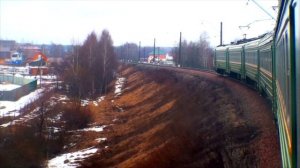Из окна электропоезда ЭД4м, перегон Столбовая-Сандарово (HD 1080)