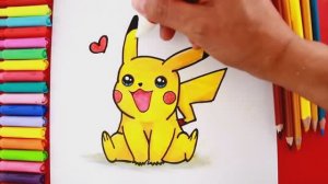 Как нарисовать милого смеющегося пикачу