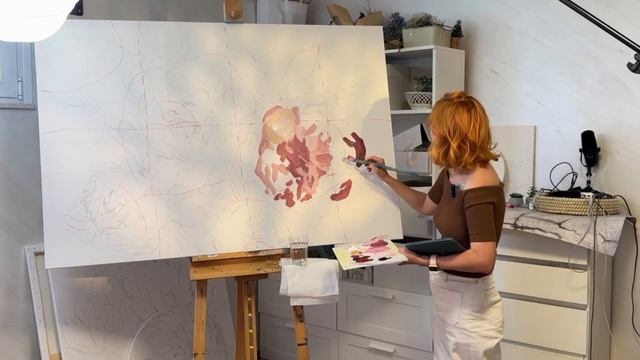 Рисуем пионы акрилом супер легкий пошаговый процесс с смотреть онлайн