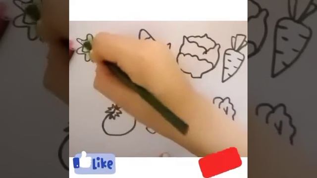 we learn to draw vegetables/мы учимся рисовать овощи/biz sabzavotlarni chizishni o'rganamiz смотреть онлайн