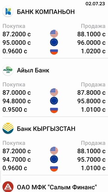 КУРС ВАЛЮТ, Доллар, Евро, Рубль. 02.07.23 смотреть онлайн