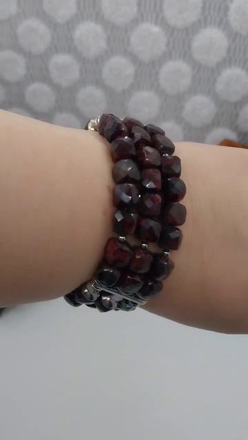Мужской браслет из граната. #подарок #jewelry #ручная_рабо?