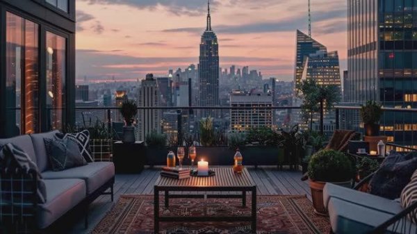 New York Rooftop Sax 2025 🎷 _ Chillout for City Sunsets