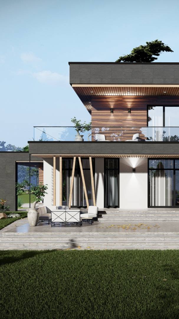 Двухэтажный жилой дом в стиле Хай-Тек смотреть онлайн