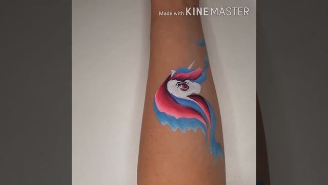 Unicorn  Tutorial Faceart,  урок по аквагриму единорог. Школа аквагрима. Обучение