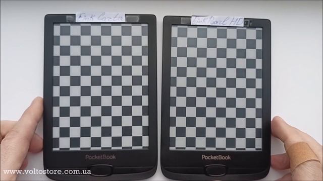 Сравнение экранов Eink Carta и Eink Pearl HD для электронной книги PocketBook 616 Basic Lux 2 PB616