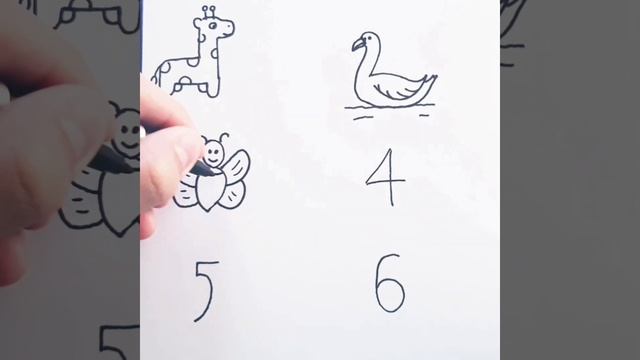 Рисовать легко. Что получится из цифр 1 2 3 4 5 6. смотреть онлайн