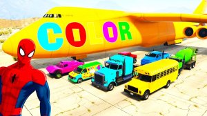 Мультики про Машинки Школьный Автобус Грузовики Пожарная Полицейская Машина для Супергероев и Детей