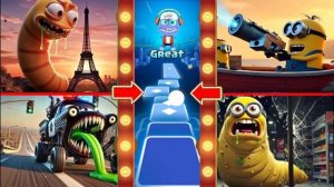 КИБЕР-ЧЕРВЬ-миньоны🆚 Акула-миньон🆚 Монстр из полицейской машины🆚 КИБЕР-ЧЕРВЬ