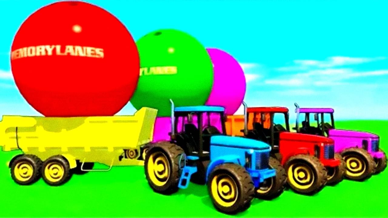 Цветные Машинки Грузовики Тракторы Гидроциклы для Супергероев Развивающий Мультики для Детей