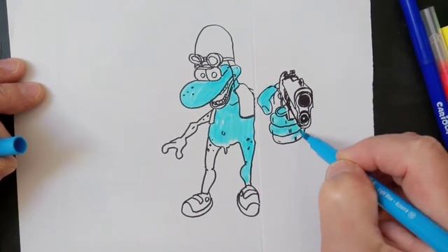 how to draw a crazy frog with a weapon#как нарисовать крейзи фрог с оружием смотреть онлайн
