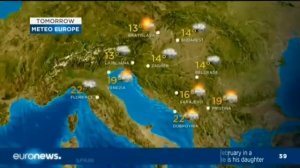 Погода и начало новостей (Euronews, 25.10.2016)