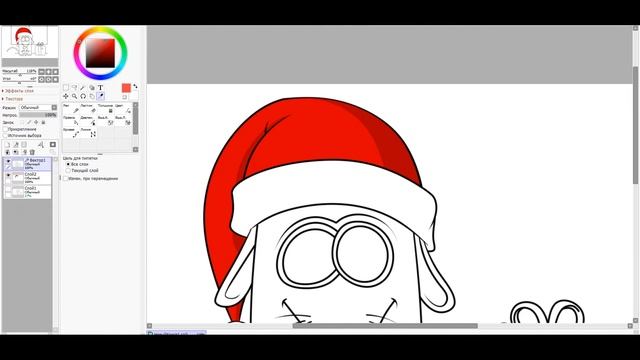 Рисую НОВОГОДНЕГО МЫШОНКА в САИ [Speed painting SAI] смотреть онлайн