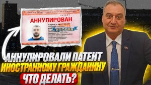 Патент для иностранного гражданина. Аннулировали: Что делать?