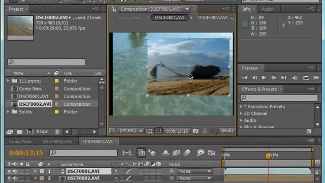 Работа с функцией наследования в Adobe After Effects CS4 смотреть онлайн