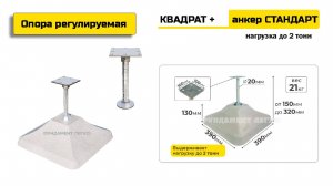 Опора регулируемая бетонная с анкером СТАНДАРТ - базовый универсальный вариант для любой постройки.