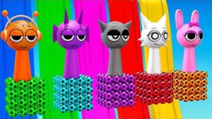 Мультик СПРУНКИ Sprunki Pinki Oren Durple Gray Wenda 3d Animal game Funny 3d Animals