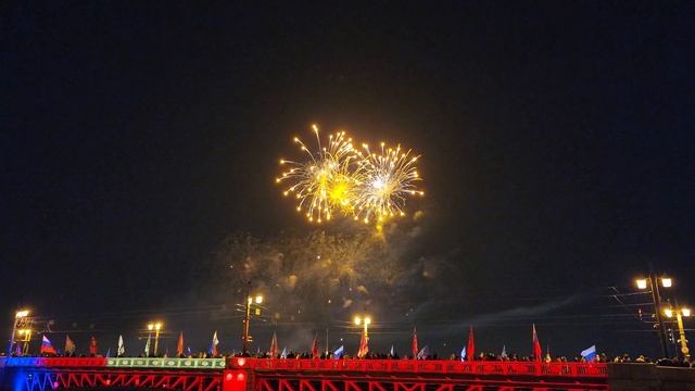 Салют 23 февраля 2025 года в Санкт-Петербурге [Полное вид? смотреть онлайн