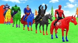 Мультик Человек-паук и животные! Red HORSE SPIDERMAN