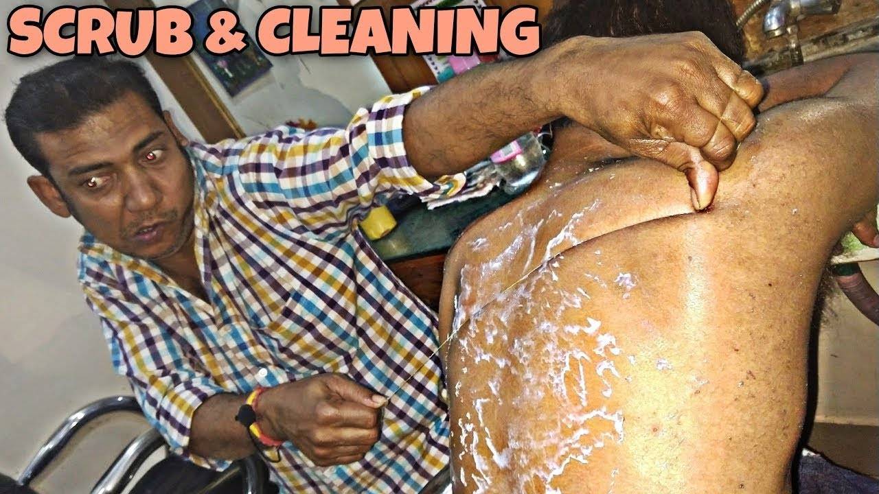 Body scrub and body cleaning by asim barber ｜ Powerful neck cracking with asmr massage смотреть онлайн