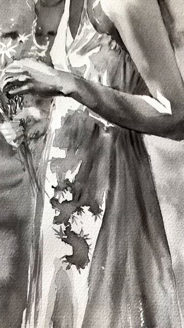 Девушка с цветами #картина#акварель#акварельнаяживоп? смотреть онлайн