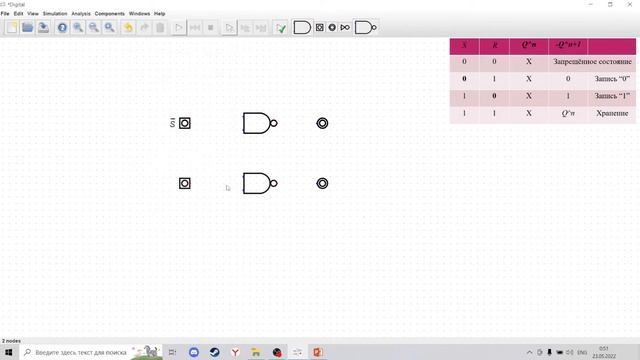 Digital: пример построения RS-триггера