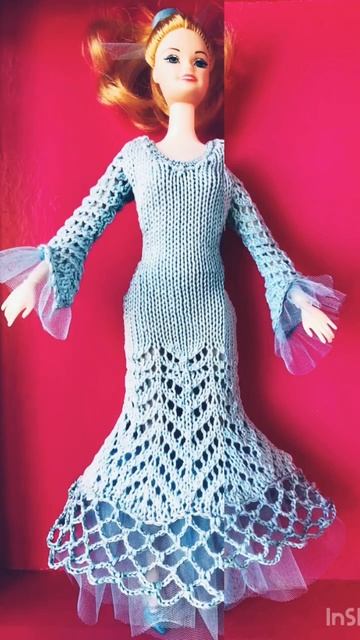 Платье голубое для Барби с юбкой из фатина # Барбимир#барбимода#барбилук#одеждадлябарьи#барбимир