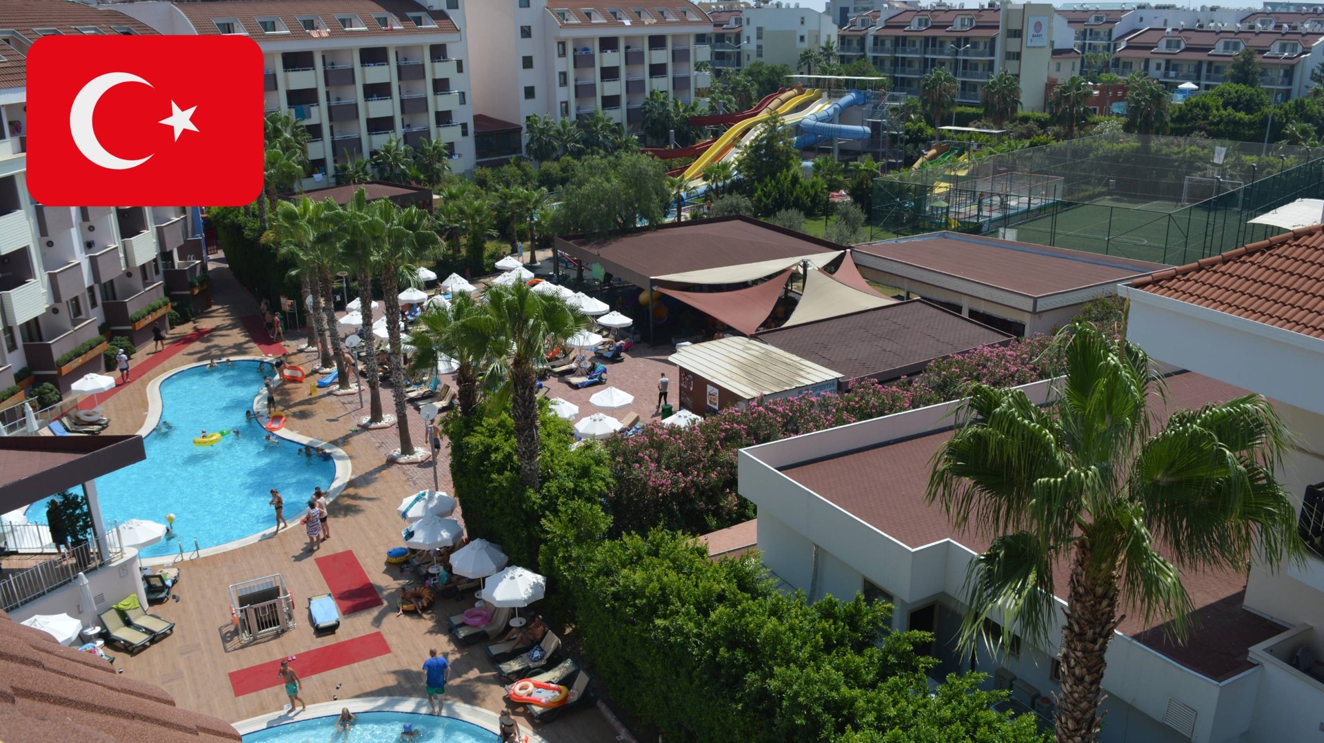 Территория отеля Primasol Hane Family Resort. Турция. Сиде. Август 2019 смотреть онлайн