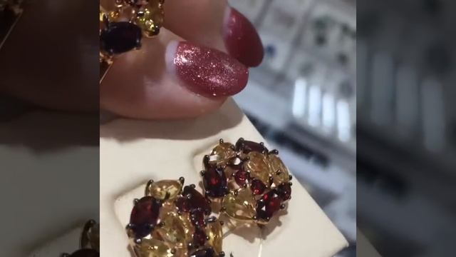 Цитрины и гранаты в серебре позолота #уральскиесамоцв смотреть онлайн