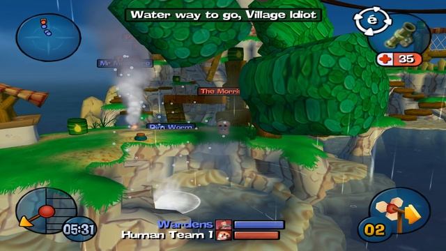 Worms 3D Прохождение #9 Меткие противники и дорога над пропастью ада [ЧЕРВЯКИ в 3D] смотреть онлайн