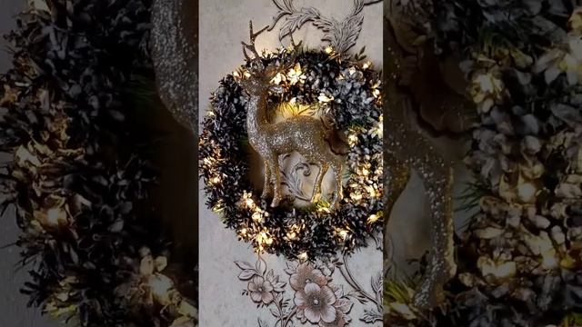 Венок новогодний с оленем ,ручная работа 👐диаметр 39с? смотреть онлайн