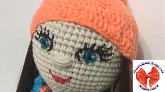 Вика, вязаная кукла купить недорого, в голубой кофте 38 см смотреть онлайн