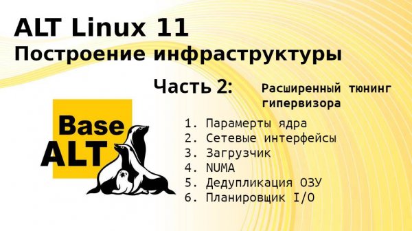 Часть 2. Построение инфраструктуры на ALT Linux 11. Расширенный тюнинг гипервизора.