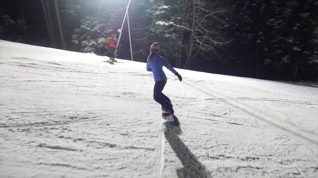 Backside 180 със сноуборд