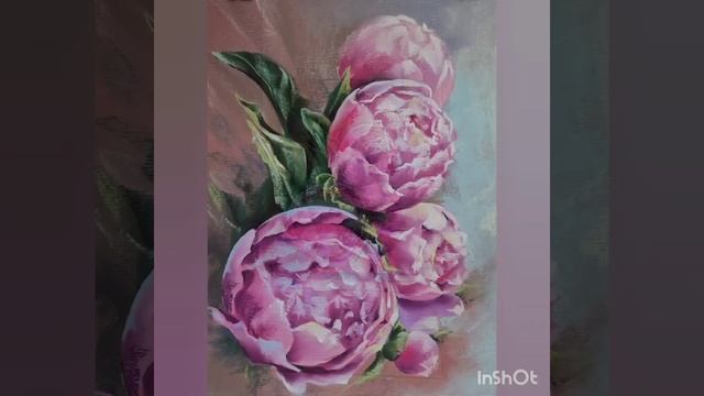 пионы. пастельная живопись. цветы смотреть онлайн