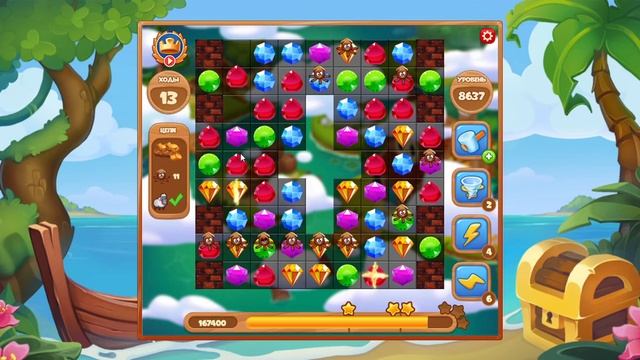 Как пройти уровень 8637 игры Сокровища Пиратов смотреть онлайн
