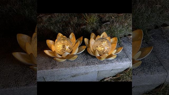 Садовый светильник лотос на солнечных батареях