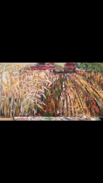 Уборка урожая маслом на холсте 60 на 80 см. смотреть онлайн