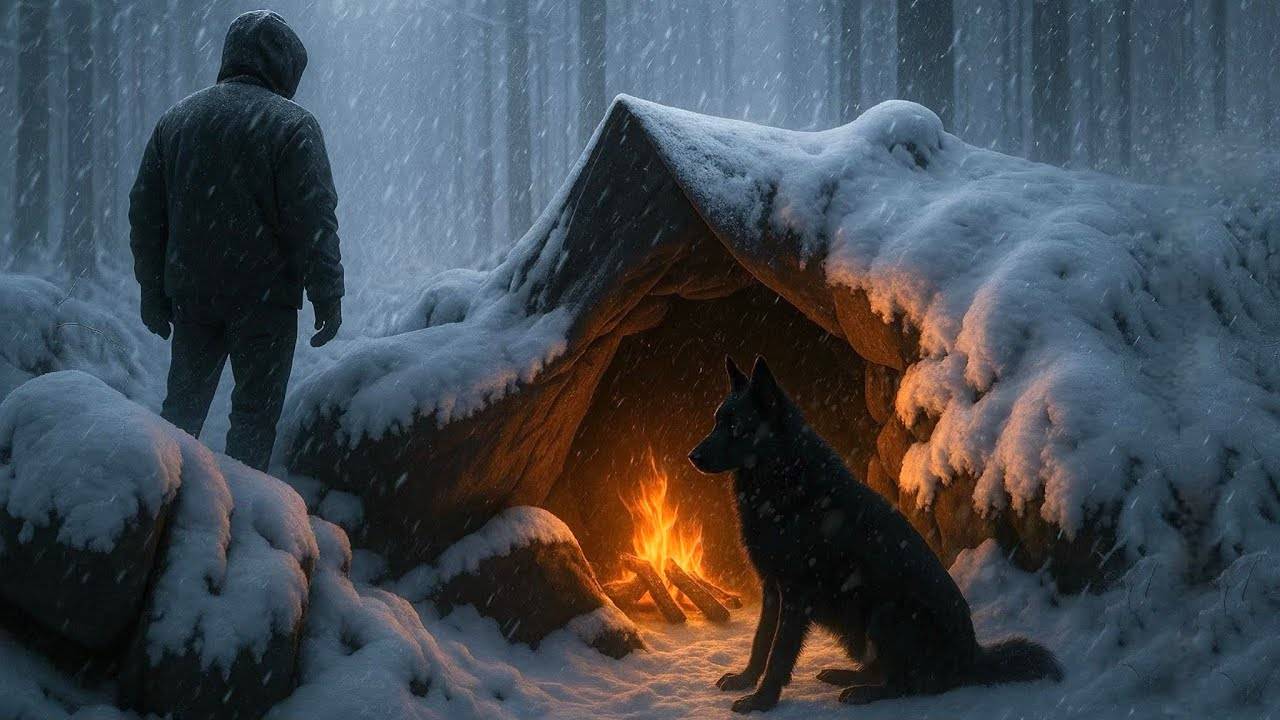 Выжить в смертельную снежную бурю, оказавшись в ловушке под скалой! смотреть онлайн