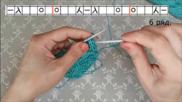 #узорспицами Ажурный узор спицами. Ажурные ромбики. Подробный разбор схемы. Openwork pattern. смотреть онлайн