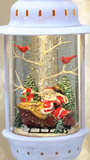 Новогодний фонарик Снежный вихрь с Сантой 33 см, LED подс смотреть онлайн