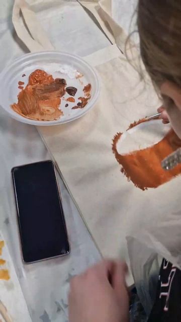 Мастер-класс по росписи сумки шоппера и футболок #art #творчество #мастеркласс